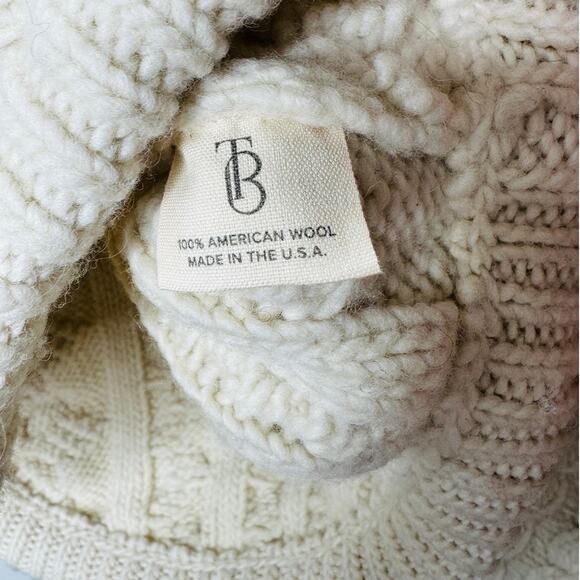 Tempest & Bentley Cream Chunky Knit 100% Wool Long Sleeve Sweater M - Picture 10 of 13